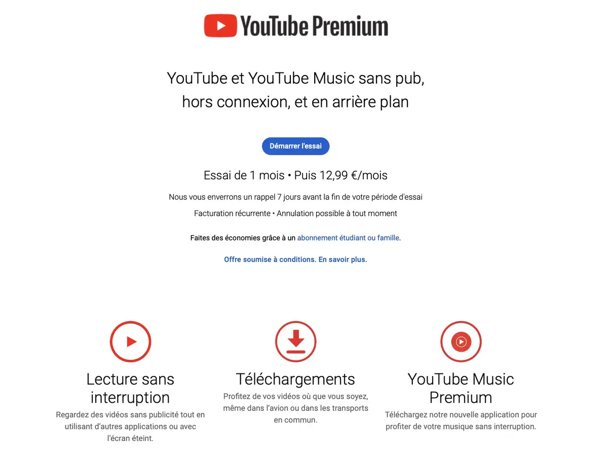 Les tarifs de YouTube Premium et YouTube Music augmentent en France