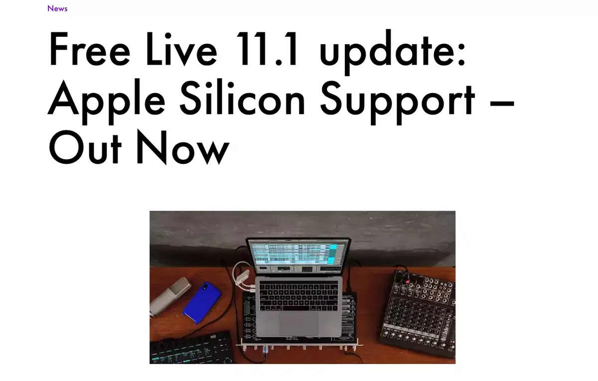 Ableton Live 11.1 prend en charge nativement les Mac Apple Silicon