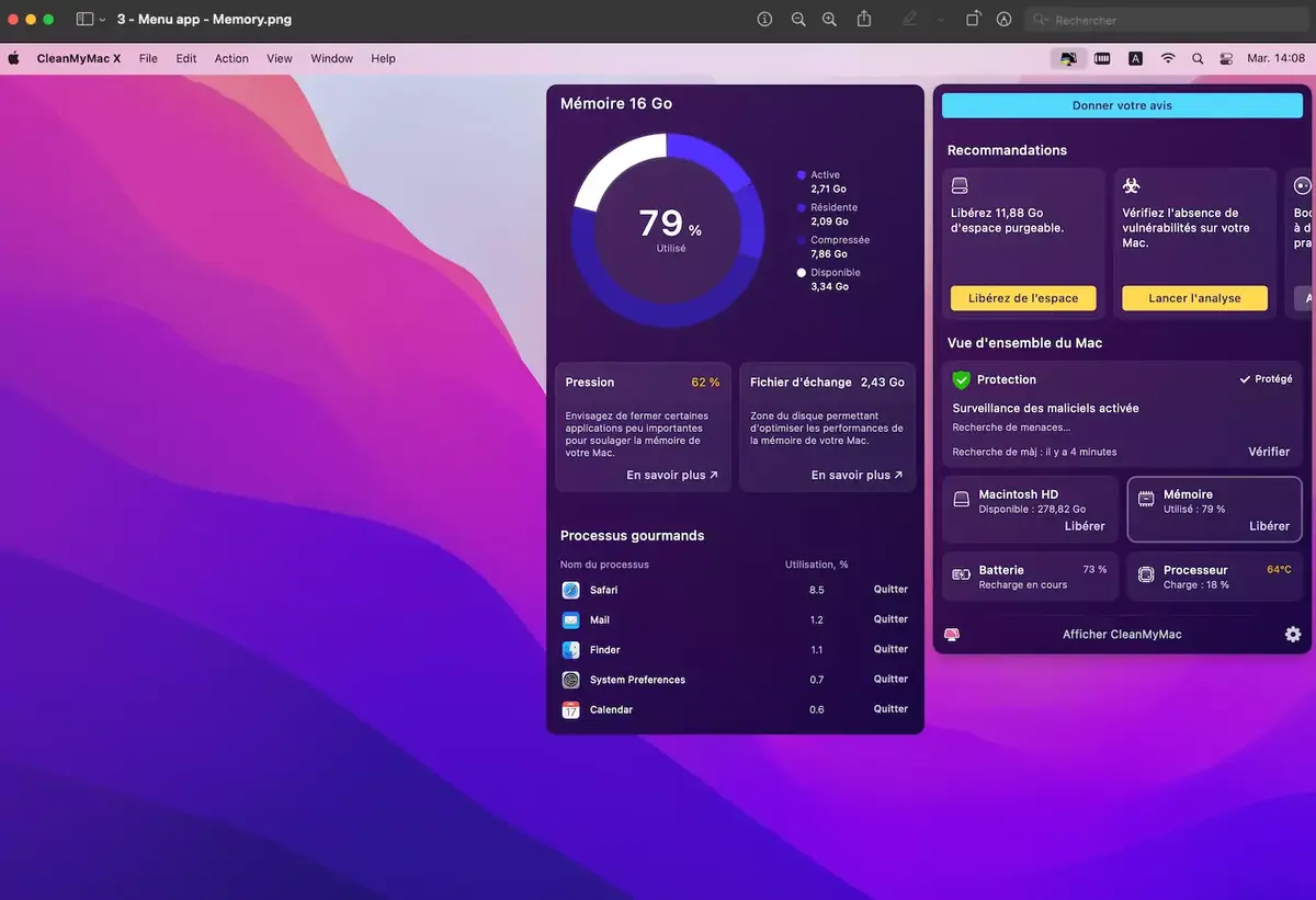 CleanMyMac X propose de nouvelles fonctions pour surveiller la santé du Mac