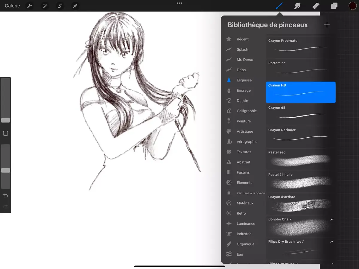 Procreate - Esquisse crayon HB