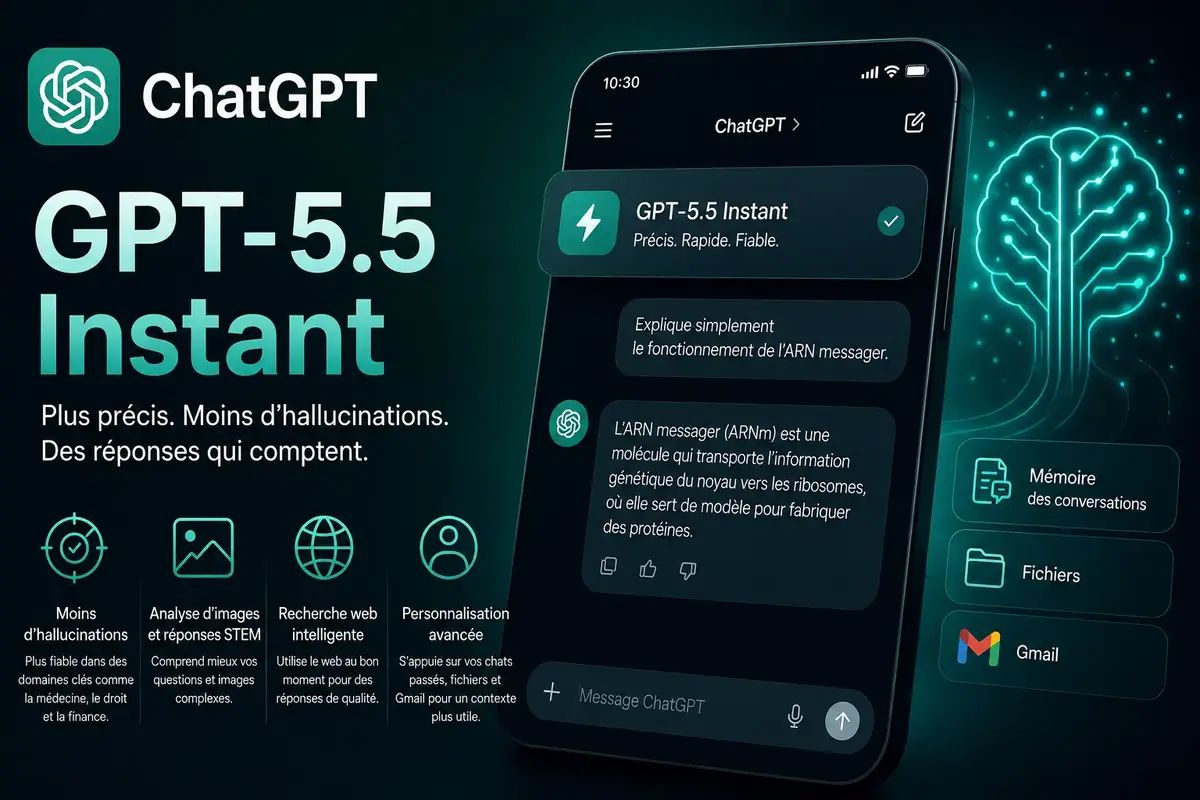 ChatGPT passe à GPT-5.5 Instant : moins d’hallucinations et des réponses plus fiables
