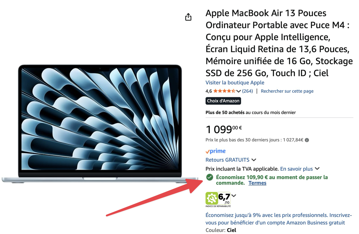 Le MacBook Air M4 en promo à 989€, 1159€ en 15" : voilà le vrai bon plan du Black Friday !