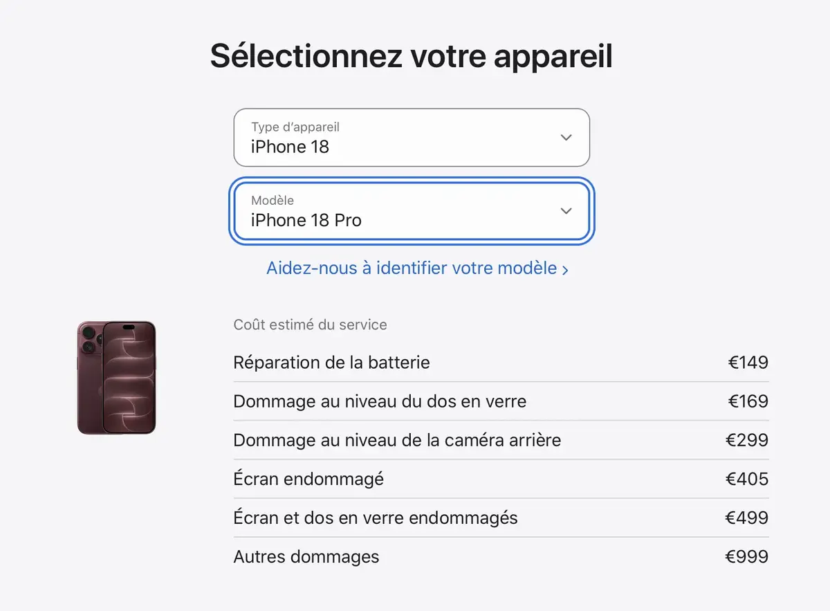 iPhone 18 Pro&nbsp;: des r&eacute;parations hors de prix pour booster AppleCare&nbsp;?