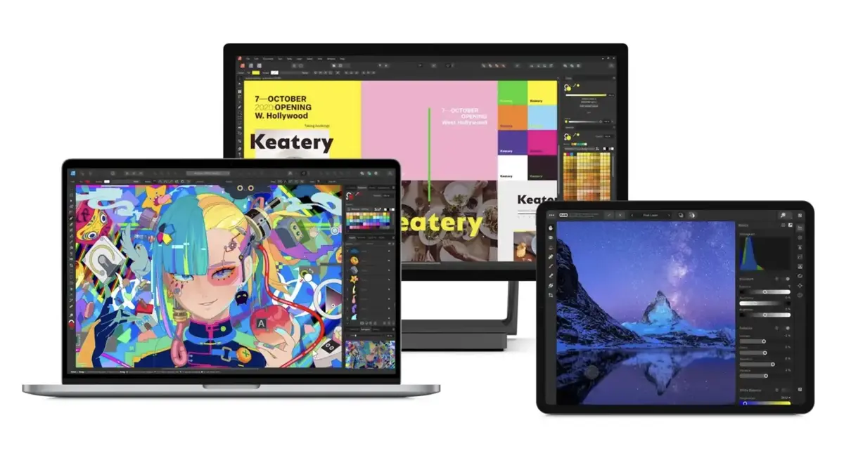 Affinity Designer 2 Photo 2 et Publisher 2 gratuits pendant 6 moois