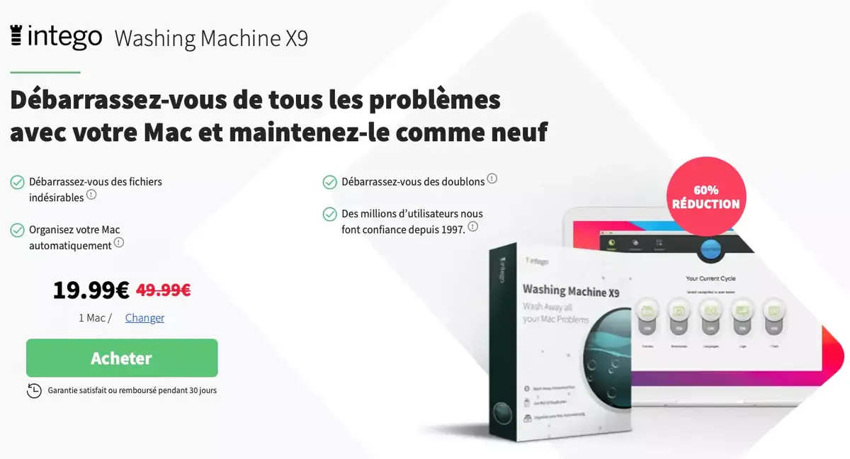 #BlackFriday : jusqu'à 65% de réduction sur les offres de protection d'Intego (Mac Premium Bundle X9 à 29€, Washing Machine X9 à 19€) [MAJ]