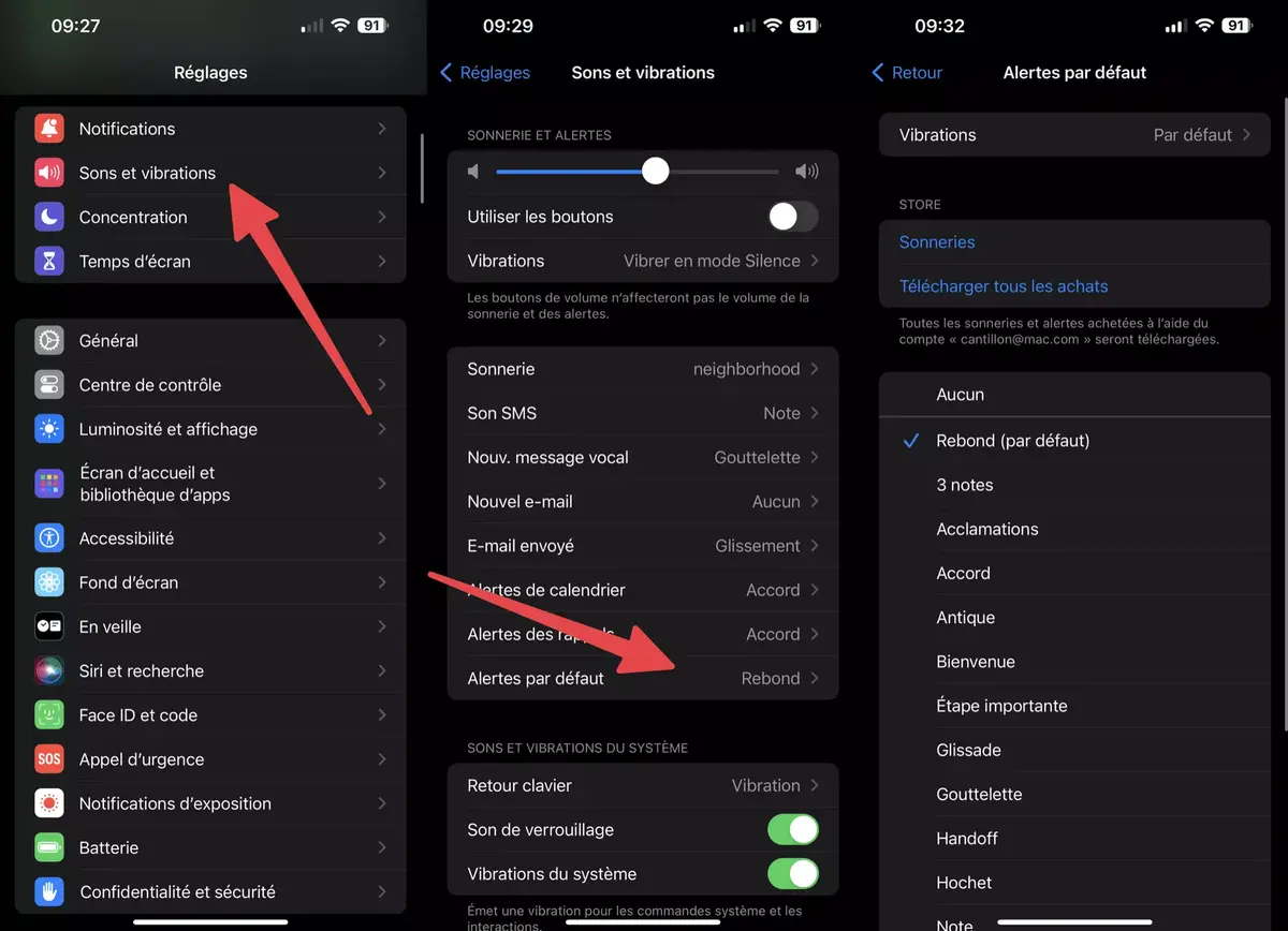 Comment changer le son des notifications des iPhone sur iOS 17