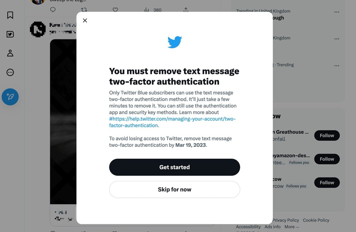 Comment remplacer la double authentification par SMS sur Twitter ?