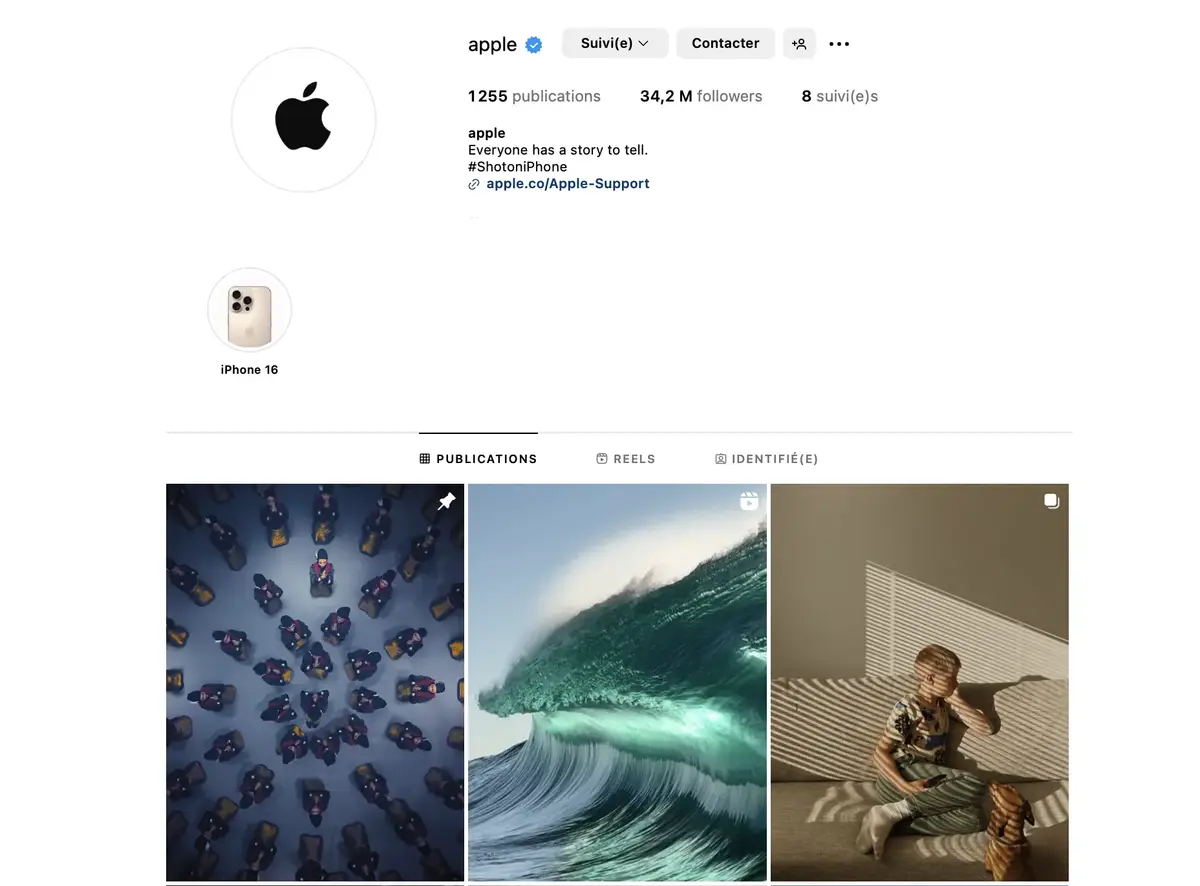 Apple sur Instagram
