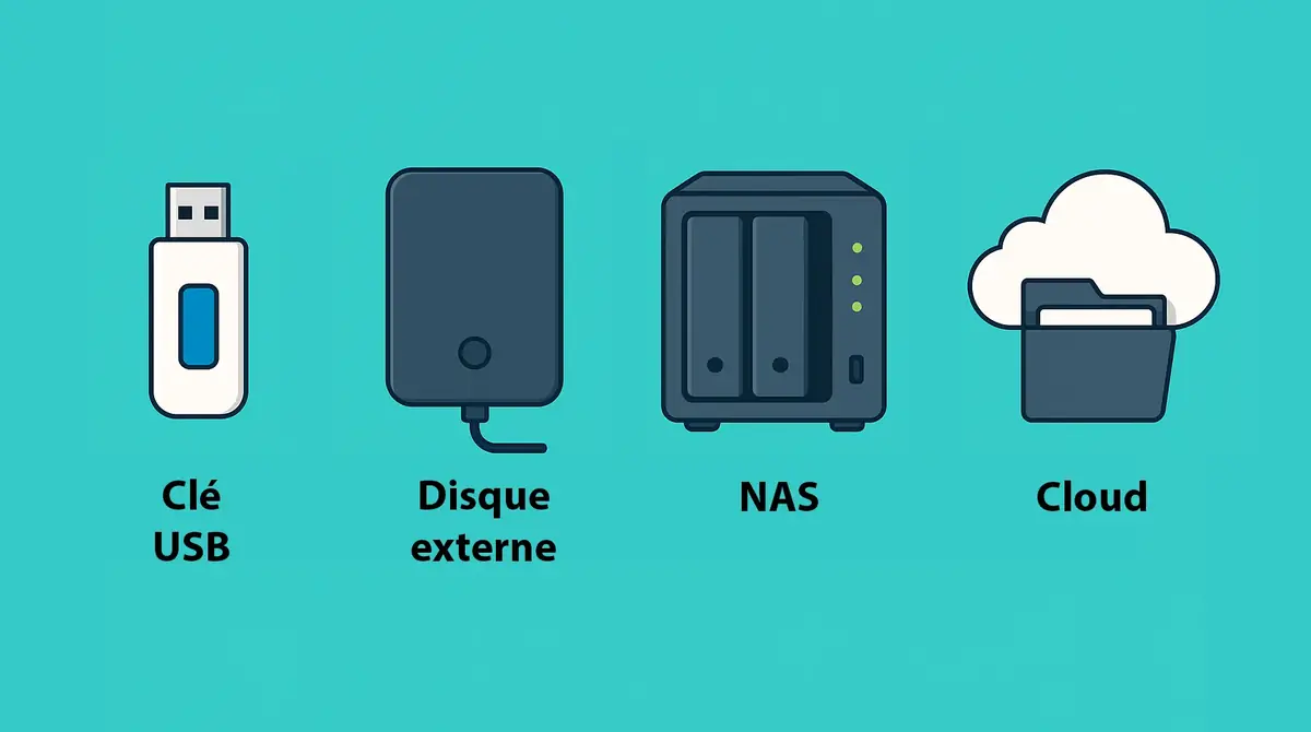 clé USB disque externe NAS cloud