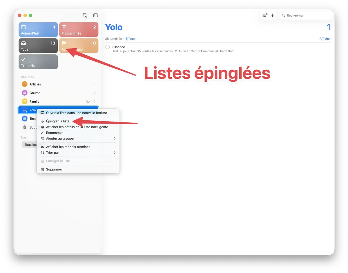 Les fonctions cachées de l'application Rappels pour iPhone
