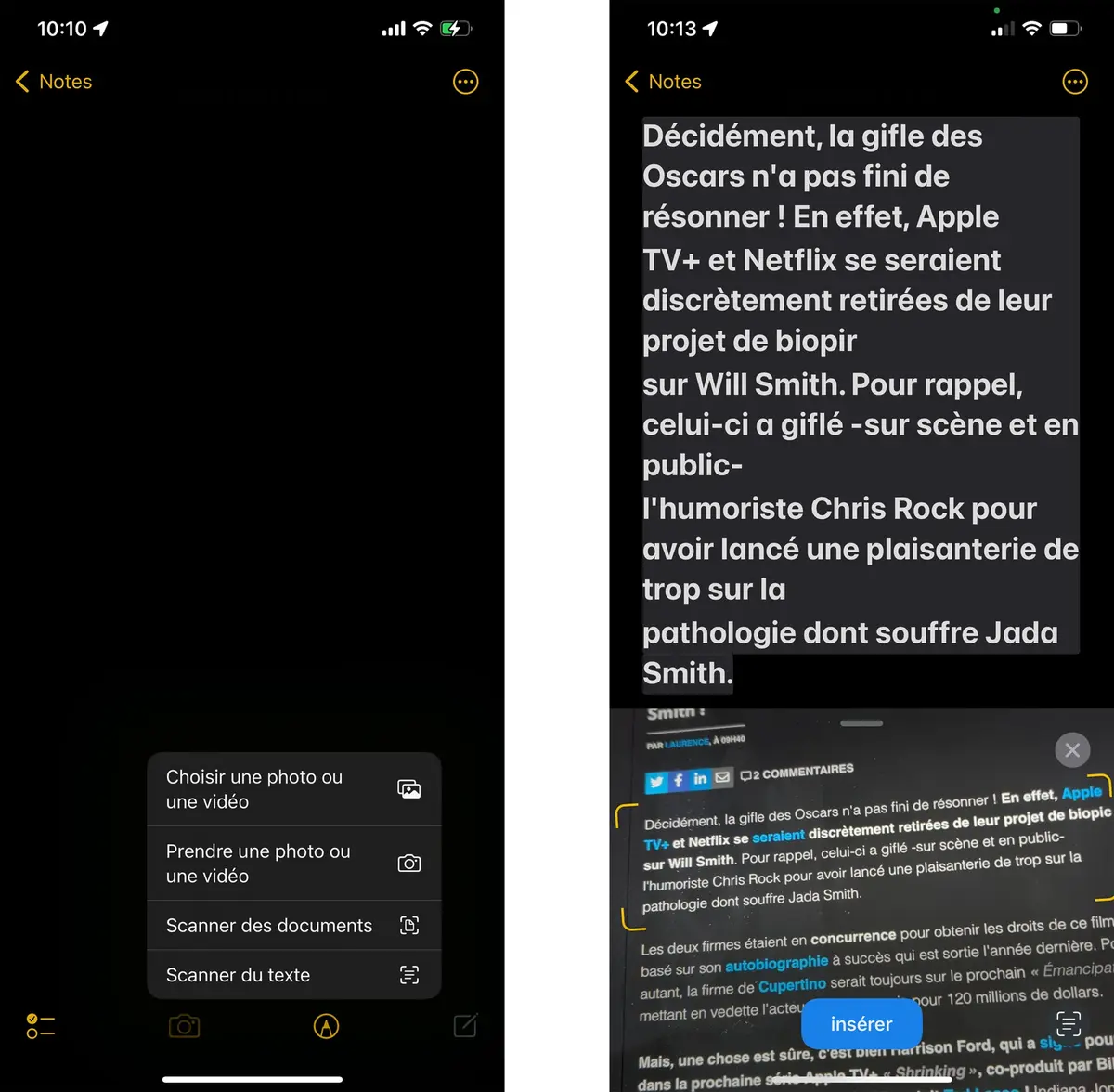 iOS / iPadOS : comment utiliser la fonction OCR de Notes 