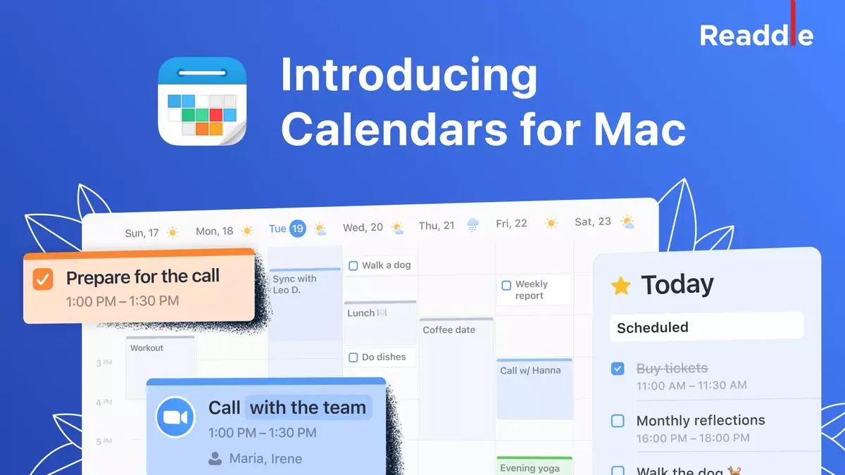 L'application Calendars de Readdle est disponible sur macOS