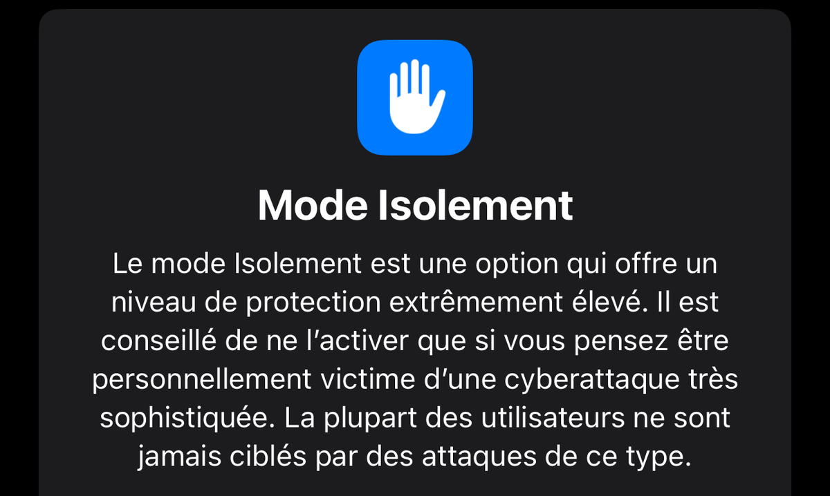 Mode isolement watchOs 10 Apple Watch