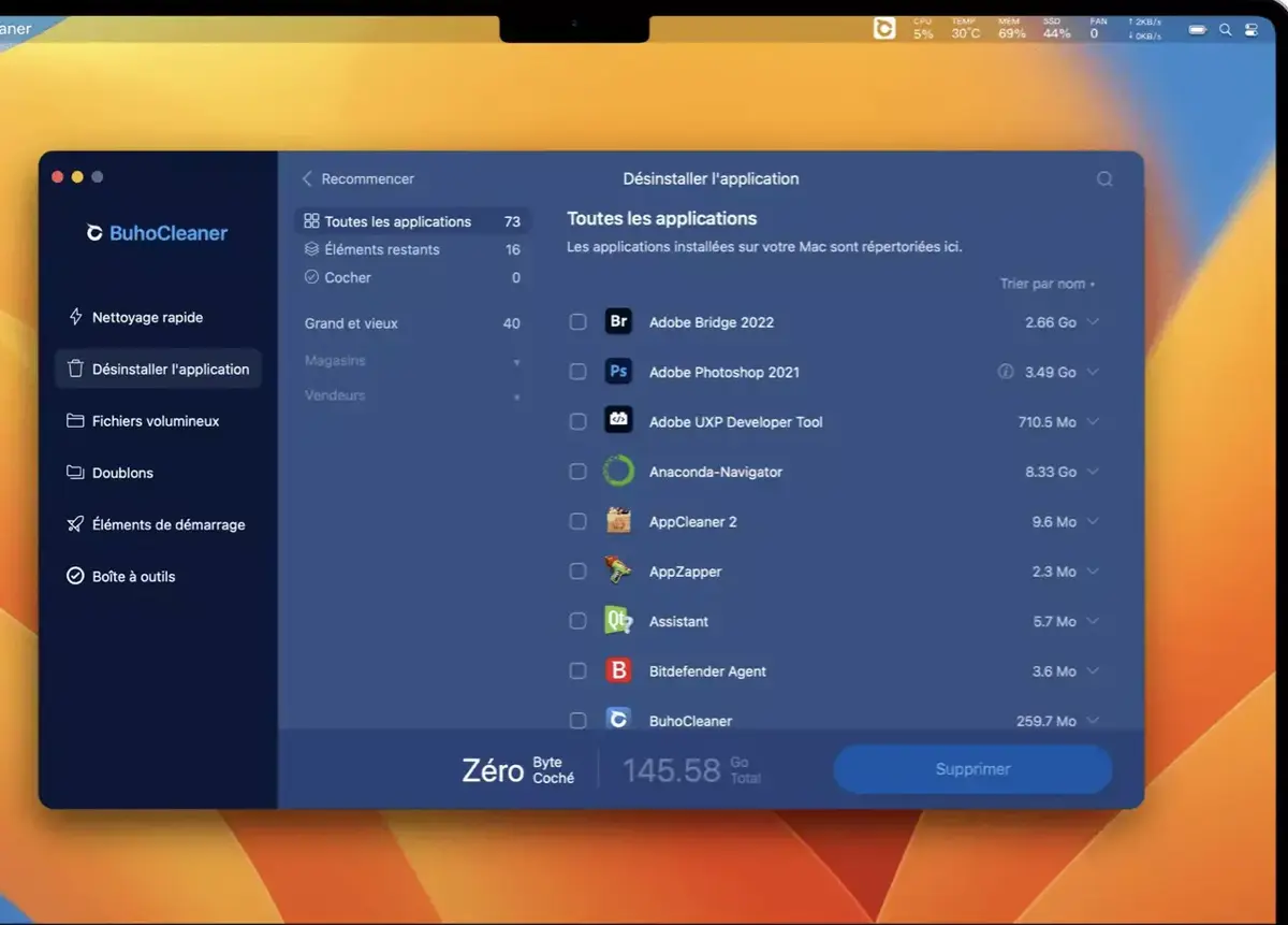 BuhoCleaner : un outil pour nettoyer son Mac (+ code promo -50%)