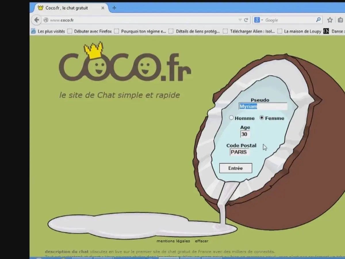 L'ancienne version du site avant son premier blocage