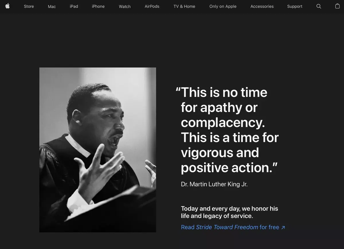 Apple rend hommage à Martin Luther King !