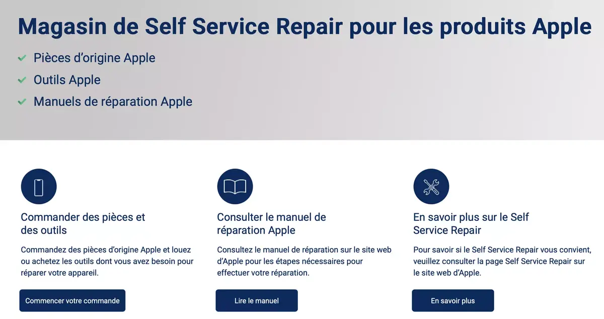 Apple étend son outil diagnostic aux réparations à domicile en Europe