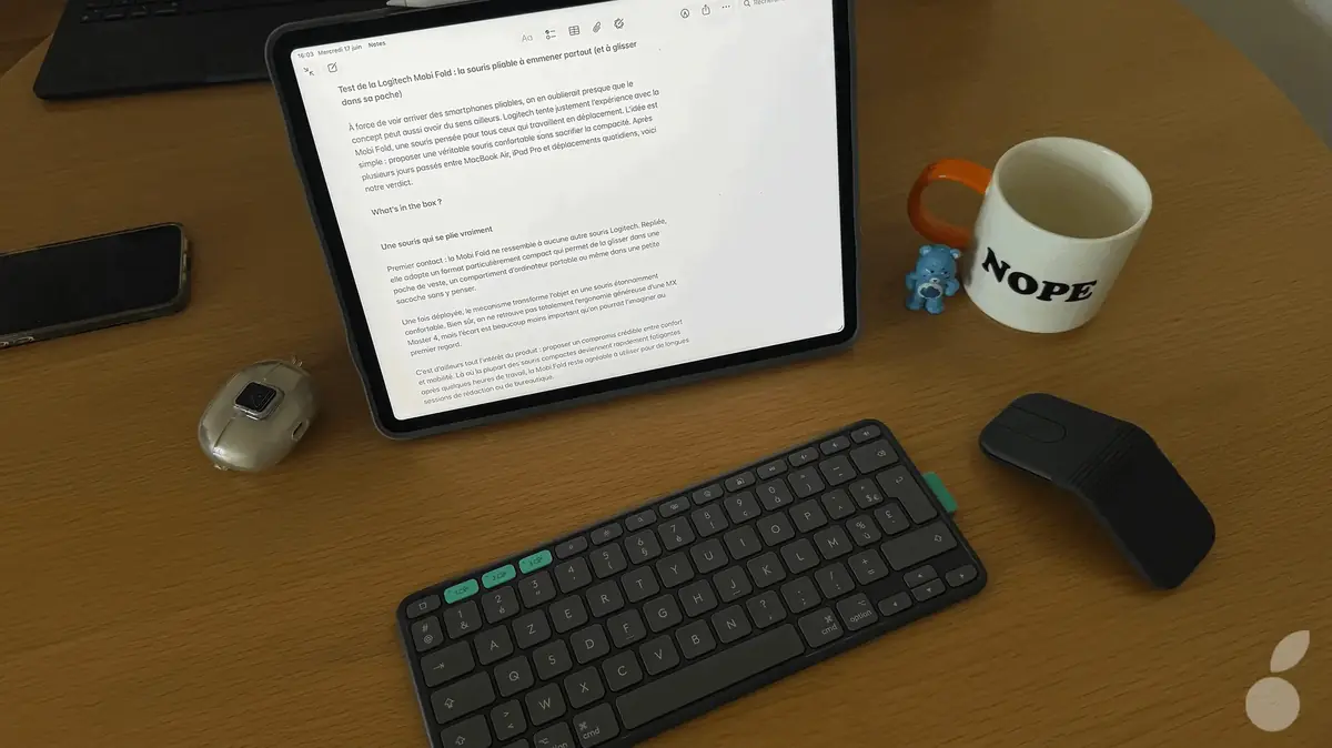 Test de la Logitech Mobi Fold&nbsp;: la souris pliable &agrave; emmener partout (et &agrave; glisser dans sa poche)