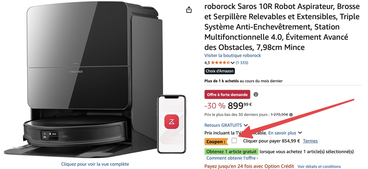 Pensez à cocher le coupon pour profiter du meilleur prix