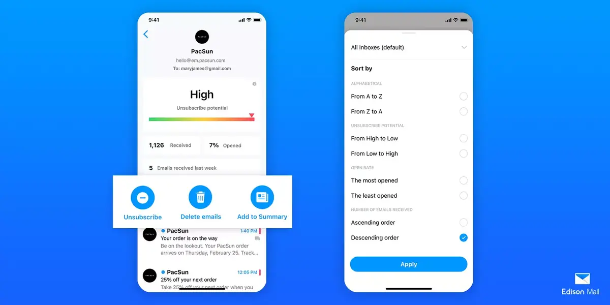 Edison Mail propose de nouvelles informations sur les abonnements et un outil de résumé
