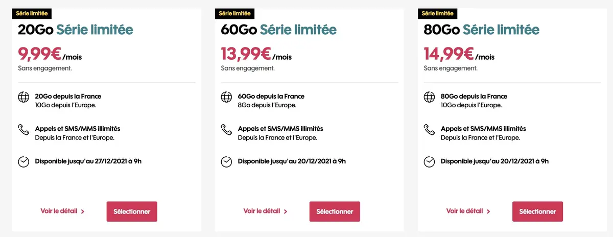 Promo : des forfaits sans engagement de 40 à 200 go de 9,99€ à 19,99€ par mois