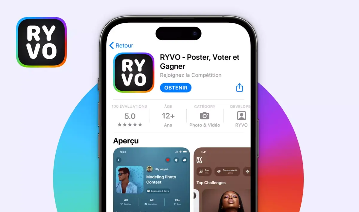 L'App Ryvo permet de créer et de participer à des concours de photos sur iPhone