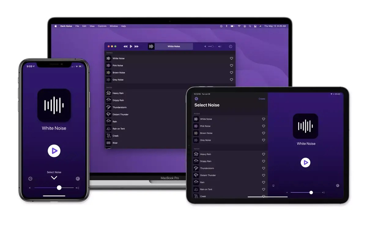 Des sons relaxants de meilleure qualité et une version gratuite pour l'App Dark Noise