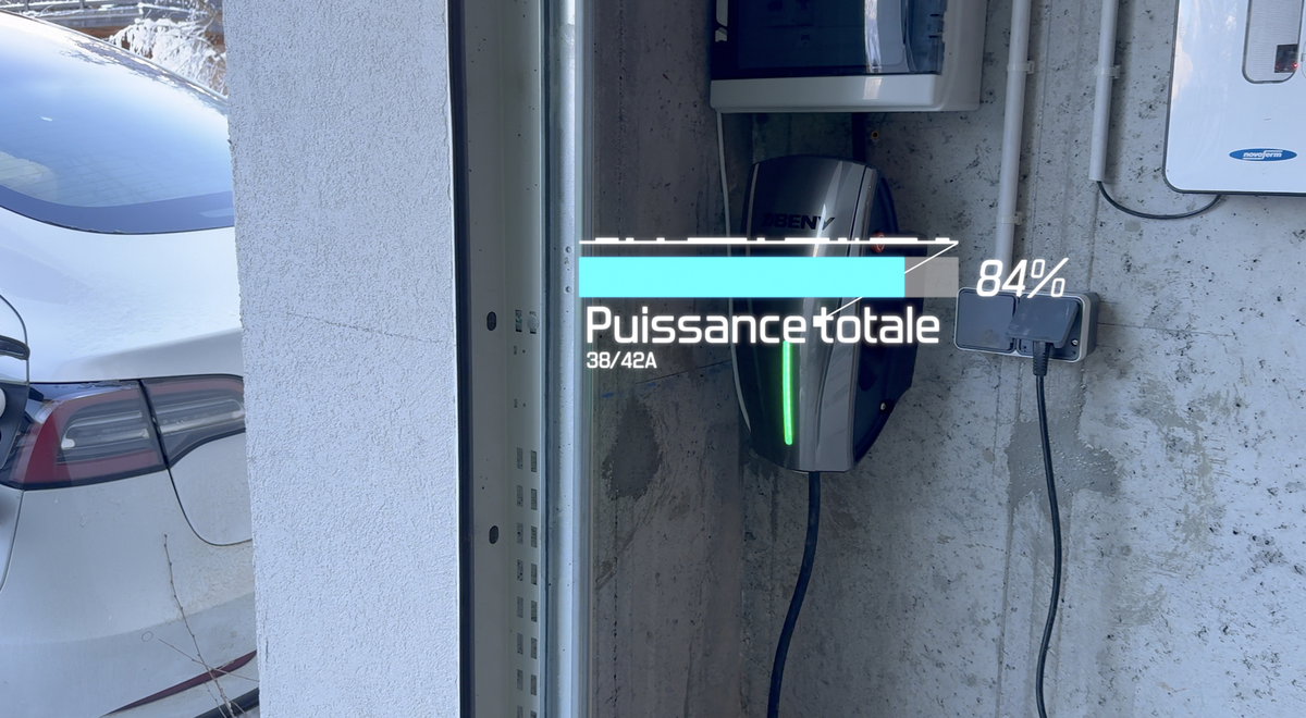 Test et installation de la borne de recharge BENY avec délestage pour voiture électrique