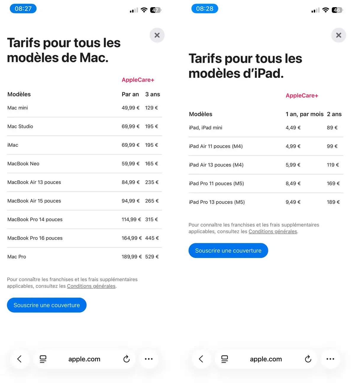 Apple augmente (aussi) le prix d&rsquo;AppleCare+