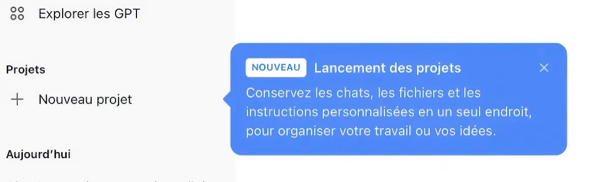 ChatGPT ajoute une fonction « Projets » pour mieux organiser vos conversations