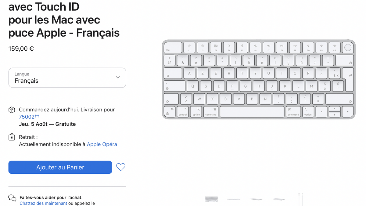 Apple - Clavier sans fil APPLE Magic Keyboard Touch ID