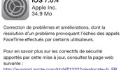 iOS 7.0.4 est de sortie ce soir, essentiellement un correctif Facetime