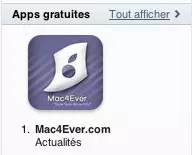 Mac4Ever, déjà 1er sur l'AppStore Actualité ! Merci à tous !