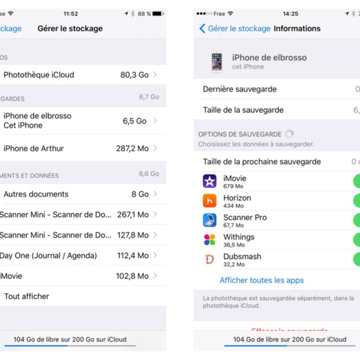 Astuce choisir les apps dont les données (ne) seront (pas) sauvegardées sur iCloud