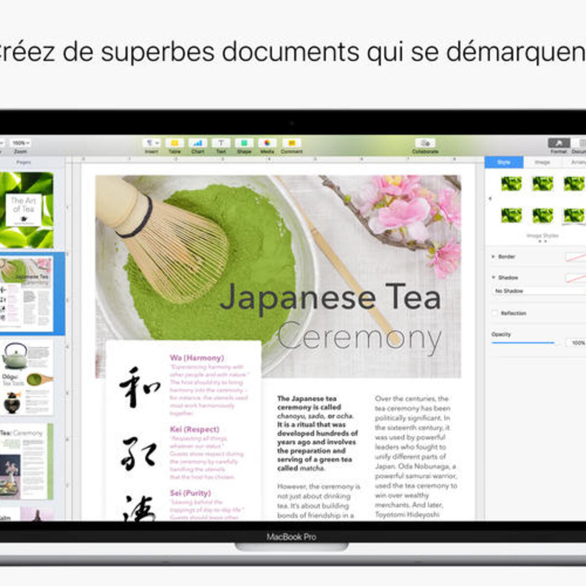 Mise à jour de Pages, Numbers et Keynote pour macOS et iOS