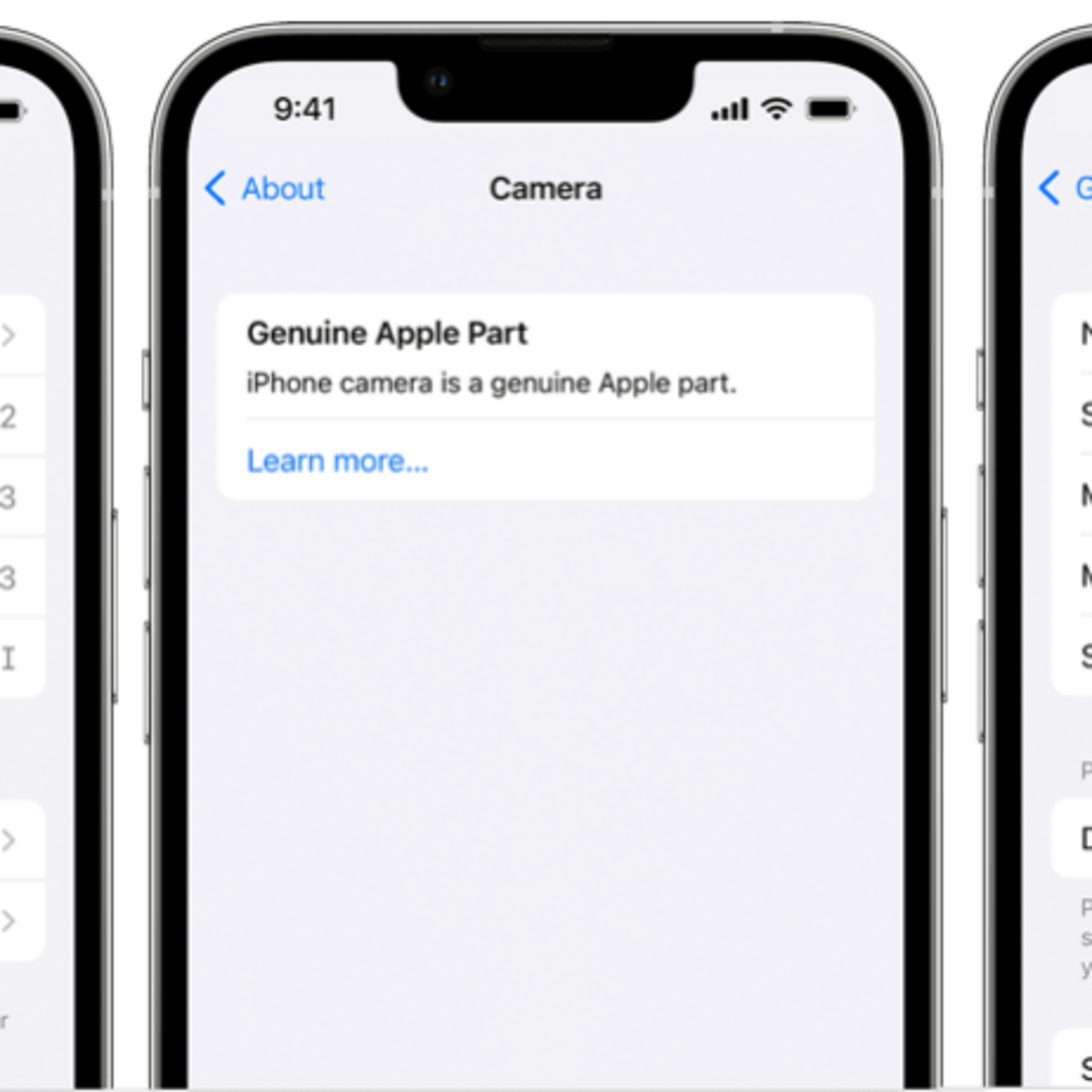 iOS 15.2 affichera un historique des pièces et réparations