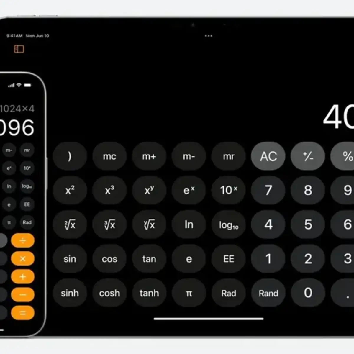 A quoi ressemble l'app Calculette sous iPadOS 18