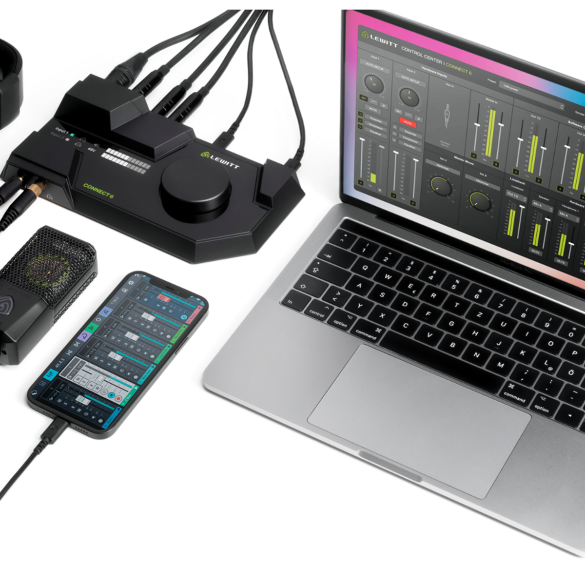 Lewitt Connect 6 une interface audio gérant simultanément un Mac et