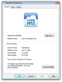 MobileMe Control Panel for Windows 1.6.4