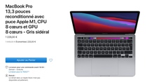 Refurb : MacBook Pro 13" M1 dès 1229€, 512 Go dès 1429€, Mac mini M1 dès 1069€