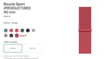 Apple Watch : le bracelet boucle sport (PRODUCT) RED est disponible à 59 euros