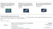 Refurb : Mac mini dès 419€, MacBook Air 11" à 719€, 13" à 799€, Retina 13" dès 1019€ et 15" dès 1529€