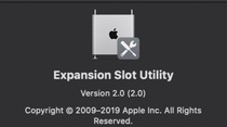 Mac Pro 2019 : des images de l'utilitaire d'emplacement d'extension