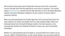 Apple prévient ses développeurs : vérifiez bien votre version d'Xcode !