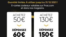 Promos : cartes Fnac 60 et 150€ à 50 et 130€, microphone USB Blue Yeti à 91€, pack Instax mini 9 à 69€