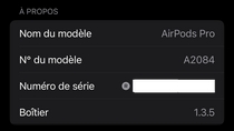 Apple permet d'accéder à la version du firmware du boitier des AirPods 3 et AirPods Pro