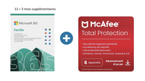 15 mois de Microsoft 365 Famille+McAfee à 79€ (-58%), Office 2021 licence perpétuelle à 80€ (-49€)