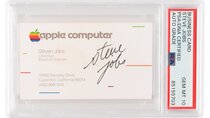 Record battu pour cette carte de visite signée Steve Jobs ! (bye bye le PEA !)