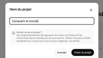 ChatGPT ajoute une fonction « Projets » pour mieux organiser vos conversations