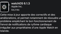 Apple déploie la mise à jour 6.1.3 pour watchOS